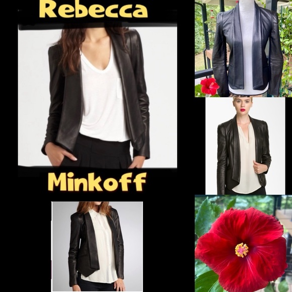 REBECCA MINKOFF 🌺Gorgeous ‘Becky’ Lambskin Leather Jacket w/ Pointe. Size XS — - Picture 3 of 16
